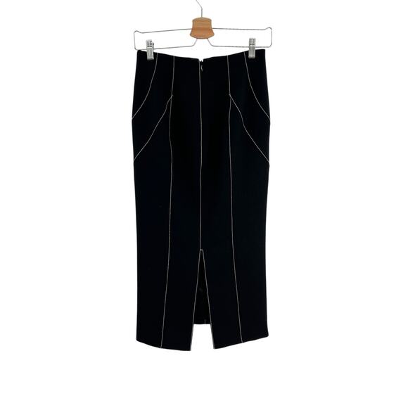 Cinq a Sept Ali Skirt Midi Length Seamed Black White Size‎ 2 - Picture 6 of 14